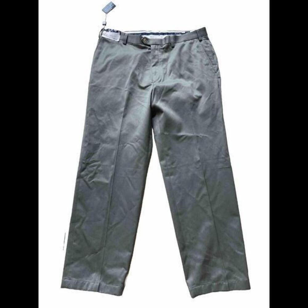 Polo Ralph Lauren Mens 40x31 Cotton Wrinkle Res Flat Front Pants Green NWT